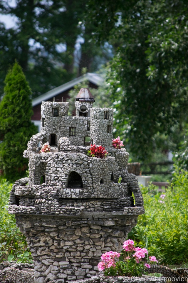 One of Harry Barber's castles, as seen in front of The Crescent Bay Bed and Breakfast, on the West Shore Road.